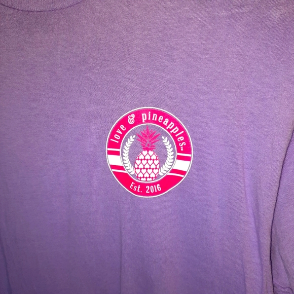 Love & Pineapples t-shirt sz. LG Purple - Picture 2 of 4